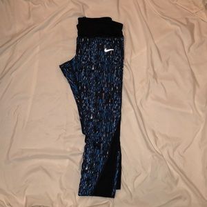 Blue black and white Nike training pants